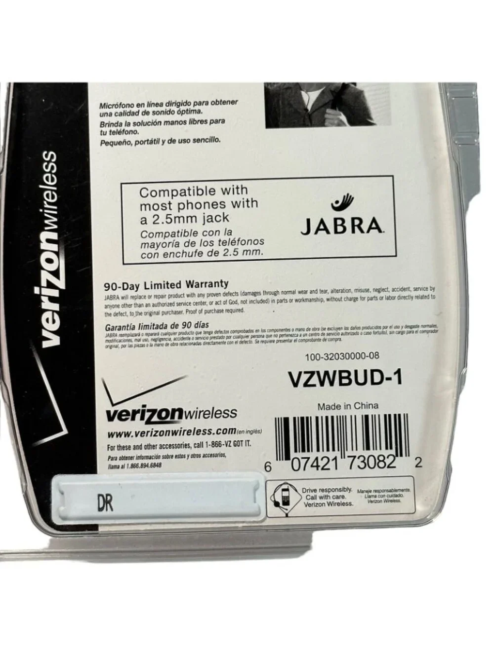 Jabra Earbud Headset Compatible With 2.5mm Jack For Phones Verizon Wireless
